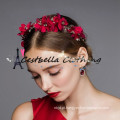 Alta qualidade Handmade Red Sok Flower Beaded Headband / Acessórios para cabelo de casamento